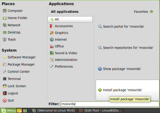 Install Moovida