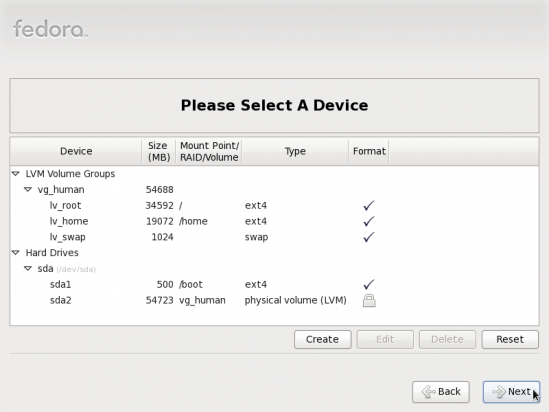 Default partitions