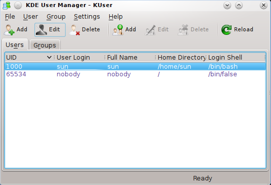 KDE User Manager