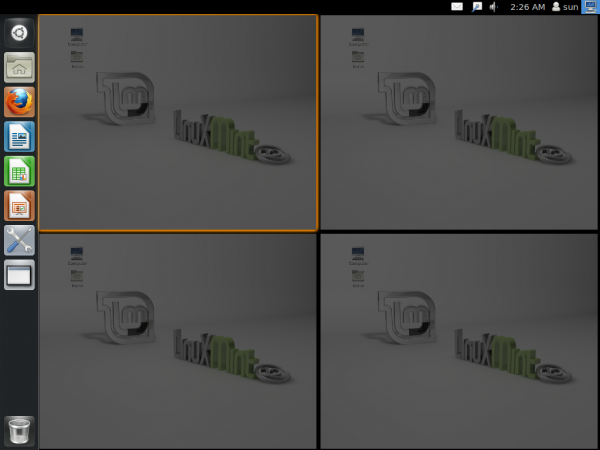 Linux Mint 12 Unity Workspace