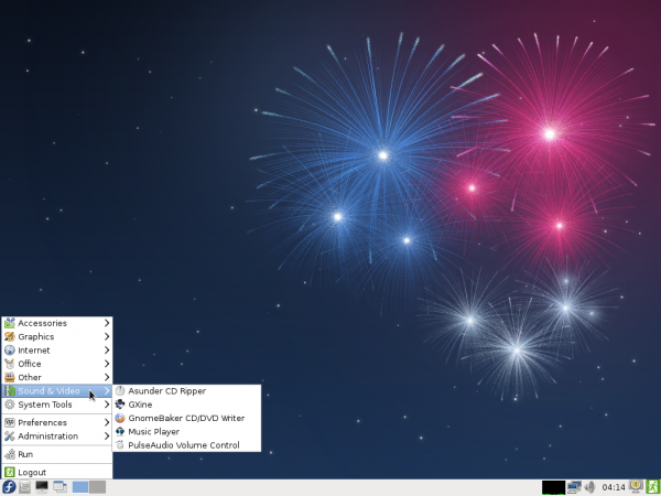 Fedora 17 Beta LXDE Desktop Menu