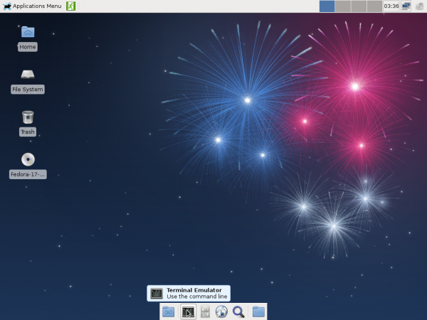 Fedora 17 Beta Xfce Desktop