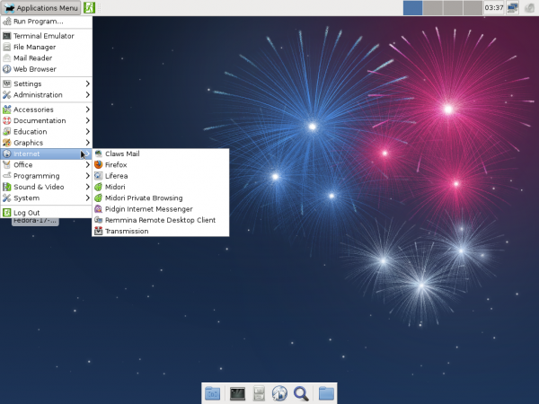 Fedora 17 Beta Xfce Internet Apps
