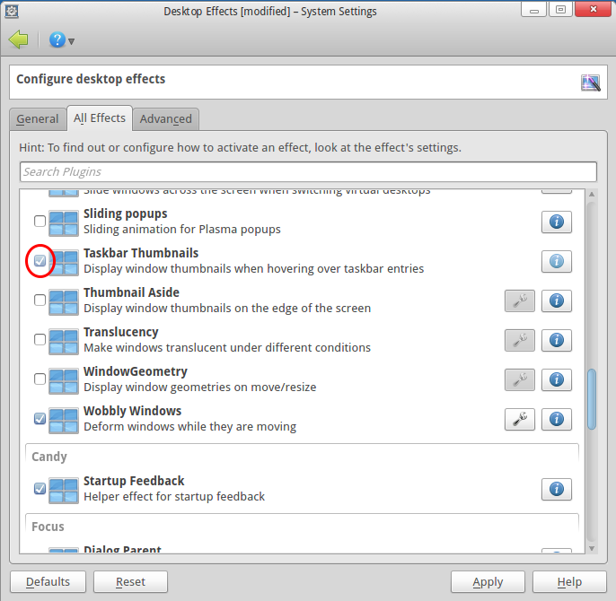 How To Disable Taskbar Thumbnails In KDE LinuxBSDos