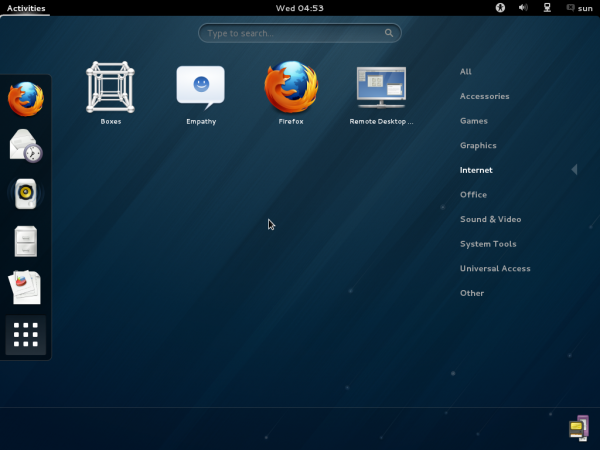 Fedora 18 GNOME Search