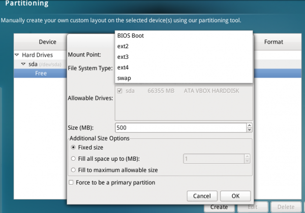 Linpus Lite 2.1 installer filesystems