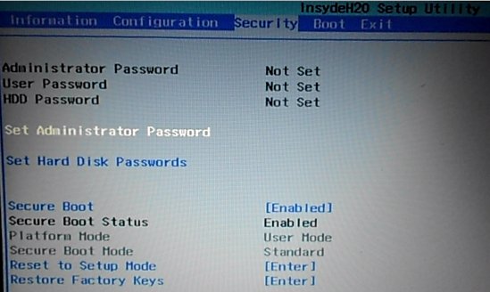 insydeh20 setup utility hp clear password