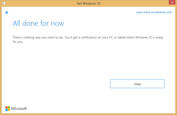 Windows 10 reserved notification