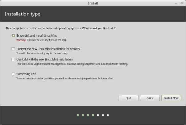 Linux Mint 17.2 installer