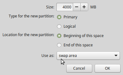 Swap partition Linux Mint 17.2