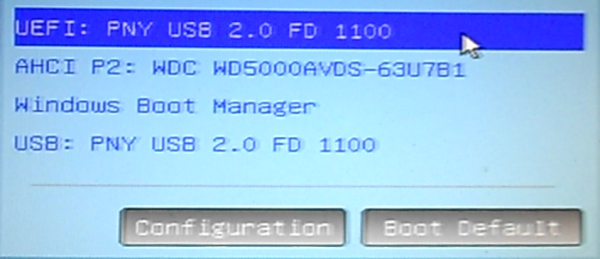 Computer boot menu
