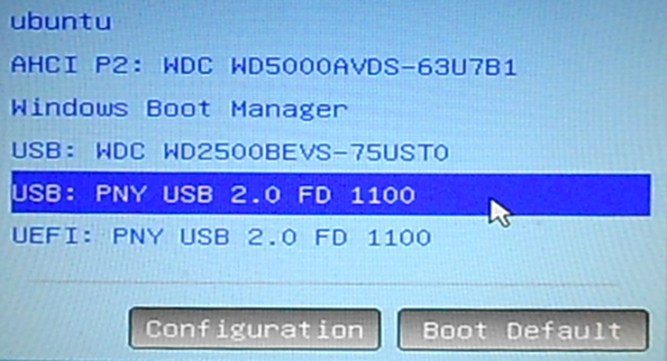 Computer boot menu