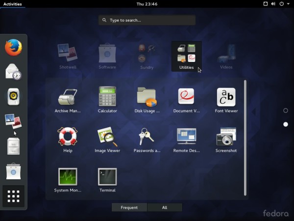 Fedora 23 GNOME utilities
