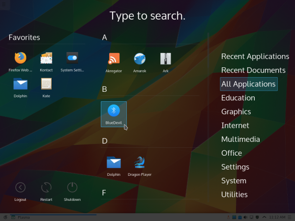 KDE 5 Application Dashboard 