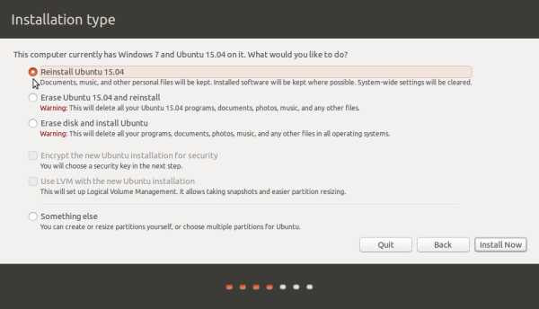 Ubuntu 15.04 partition methods