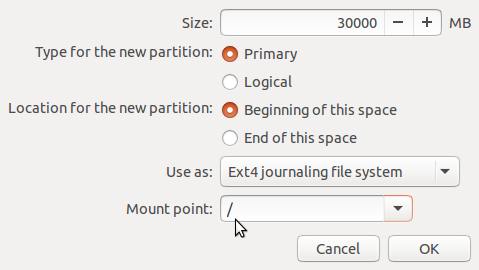 Ubuntu 15.04 root partition