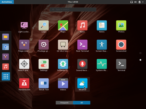 Antergos GNOME app view