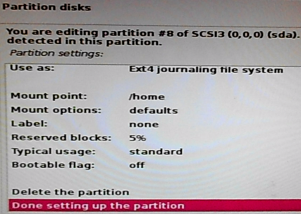  Kali Linux 2 /home partition