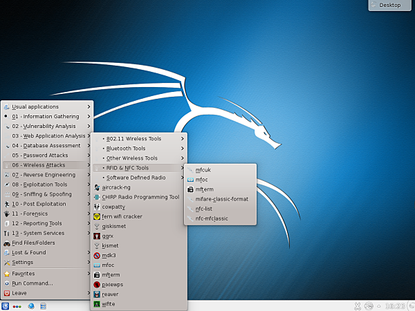 Kali Linux 2 KDE desktop