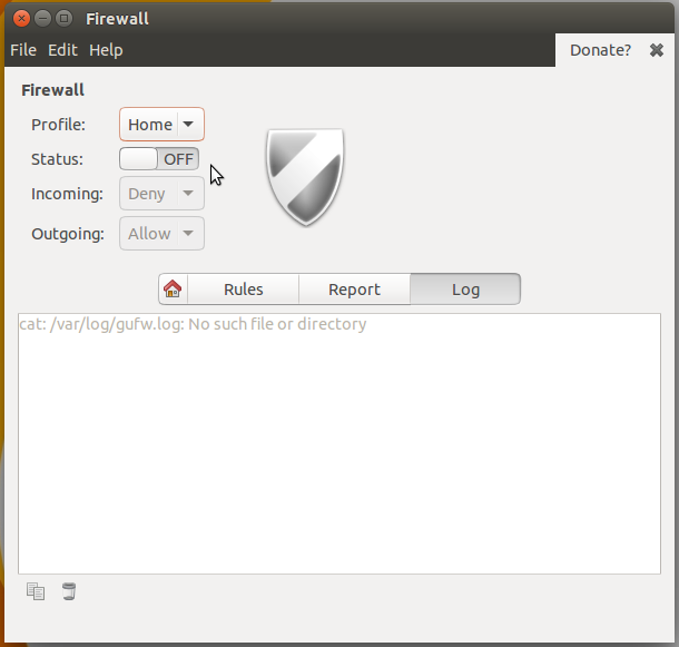 Gufw firewall on Ubuntu 15.10 disabled