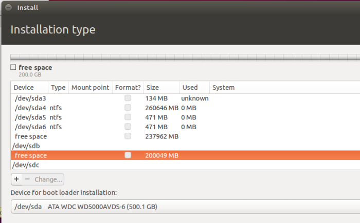 Create partitions Ubuntu 15.10