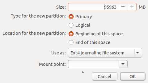 buntu 15.10 partition editor