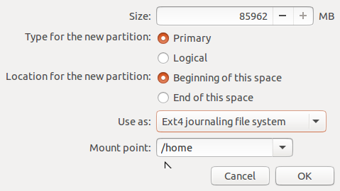 Ubuntu 15.10 home partition