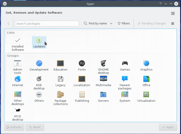Fedora 23 Apper package manager