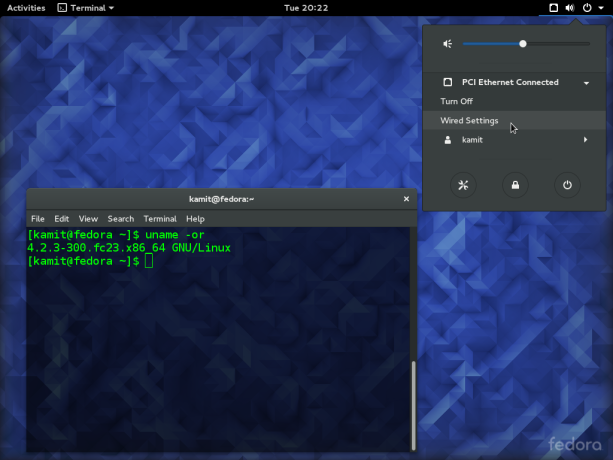 Fedora 23 GNOME desktop