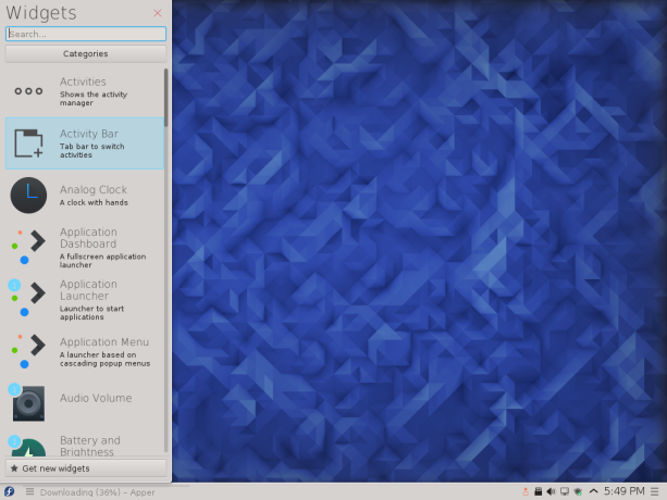 Fedora 23 KDE widgets