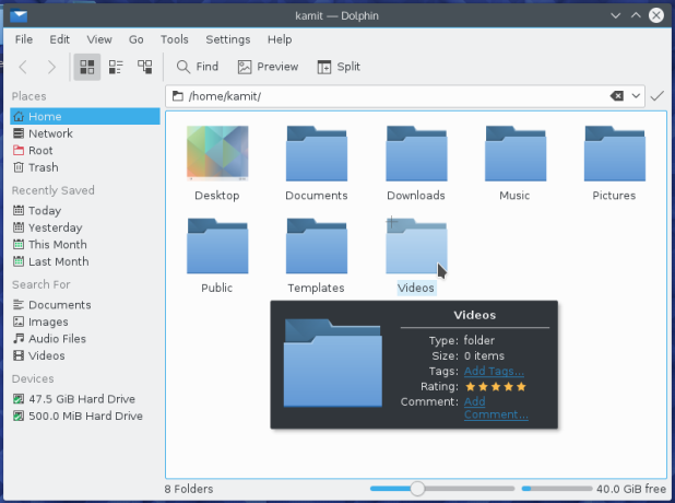 KDE Dolphin file manager