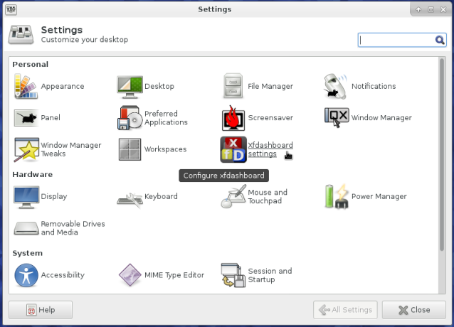 Xfce Settings Fedora 23 Xfce