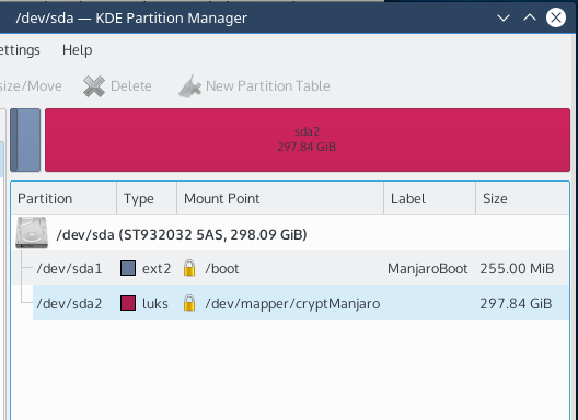 KDE partition manager