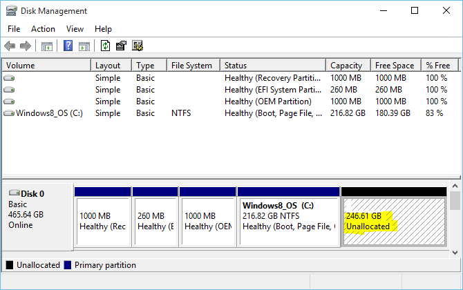 Windows 10 partitions