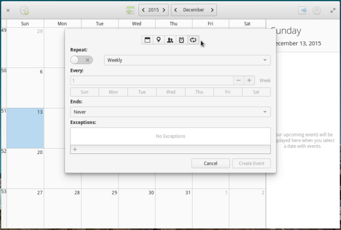 elementary OS Freya 0.3.2 calendar events