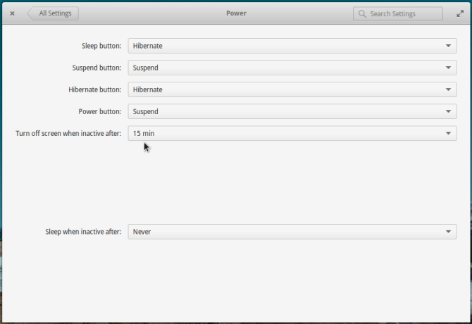 elementary OS Freya 0.3.2 power settings