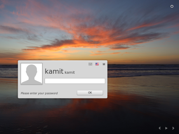 simple linux mint login screen