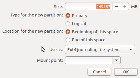 Ubuntu 16.04 partition editor