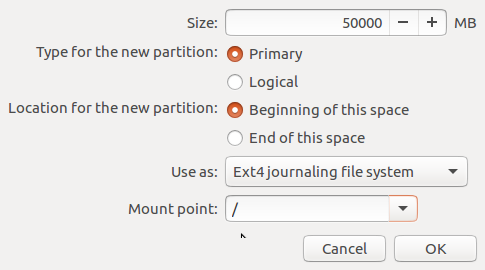Ubuntu 16.04 root partition