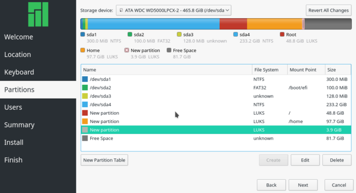 LUKS-encrypted Linux partitions 