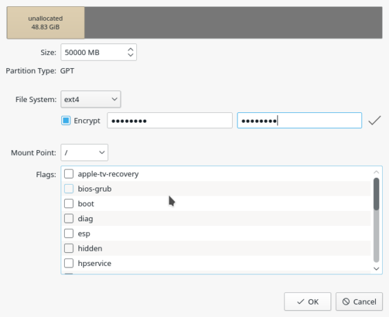 Calamares encrypted root partition