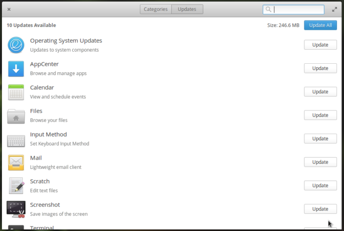 System updates elementary OS