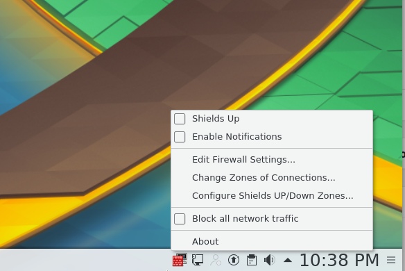 Firewall-applet Fedora 25 KDE