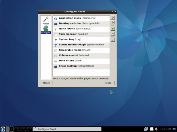 Fedora LXQt panel widgets