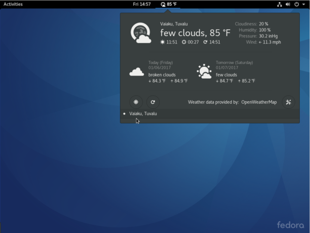 OpenWeather GNOME Shell extension 
