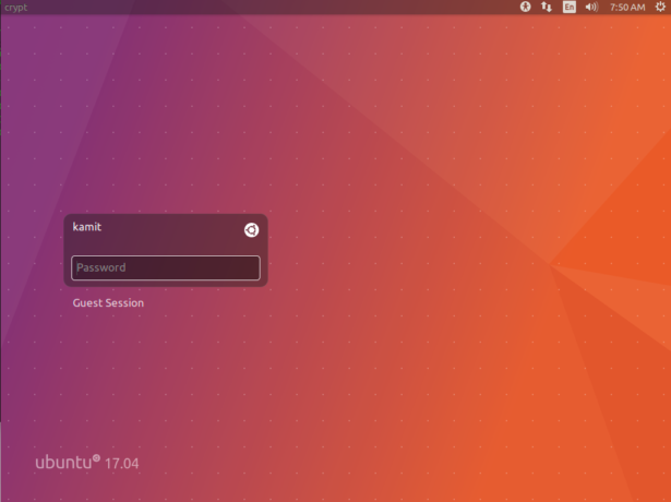 Ubuntu 17.04 login