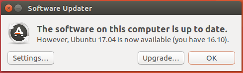 Upgrade Ubuntu 16.10 to Ubuntu 17.04