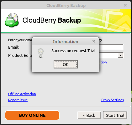 cloudberry backup will not start on server2016