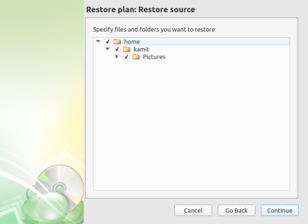 CloudBerry Backup restore operation
