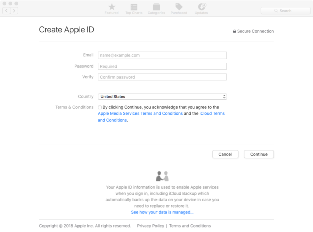 Creating an Apple ID